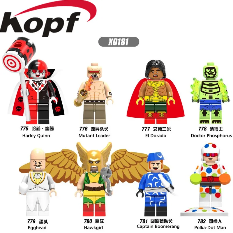 

Single Sale Super Heroes Figures Harley Quinn Mutant Leader EI Dorado Doctor Phosphorus Building Blocks Children Gift Toys X0181