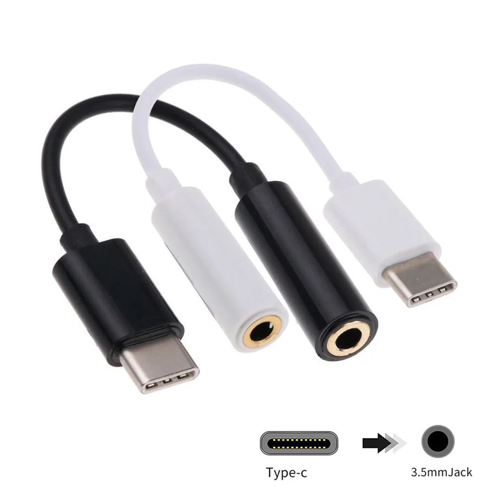 3Pcs Type C Male to Female 3.5mm Headphone Cable Adapter Stereo Audio