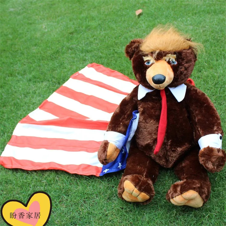 1Pcs 62cm Donald Trump Bear Plush Toys New Cool USA President Bear