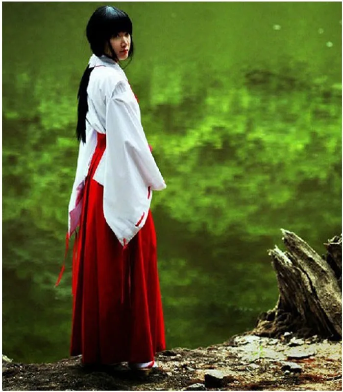 Cosplay&Ware [15]Anime Kikyo Kimono Cosplay Costume Full Set Christmas Performance Size S M L Xl -Cosplay&Ware anime Shop