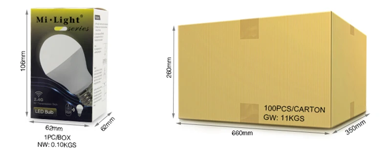 Ми свет 2.4 г ac86-260v E27 6 Вт Wi-Fi двойной белый Ww Cw Светодиодные лампы Беспроводной Яркость Регулировка изменение цвета затемнения светодиодные