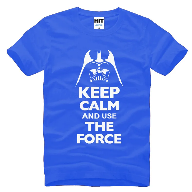 Keep Calm and use The Force, принт из фильма «Звездные войны», футболка, Мужская футболка, мужская мода, хлопковая футболка, футболка, Homme - Цвет: LAY BAT