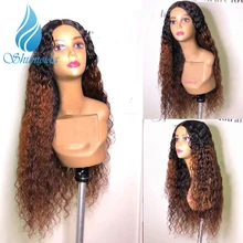 SHD Ombre Brown Lace Front Human Hair Wig with Baby Hair Indian Remy Hair Kinky Curly Wigs for Women 360 Glueless Lace Wigs SHD Ombre Brown Lace Front Human Hair Wig with Baby Hair Indian Remy Hair Kinky Curly Wigs for Women 360 Glueless Lace Wigs