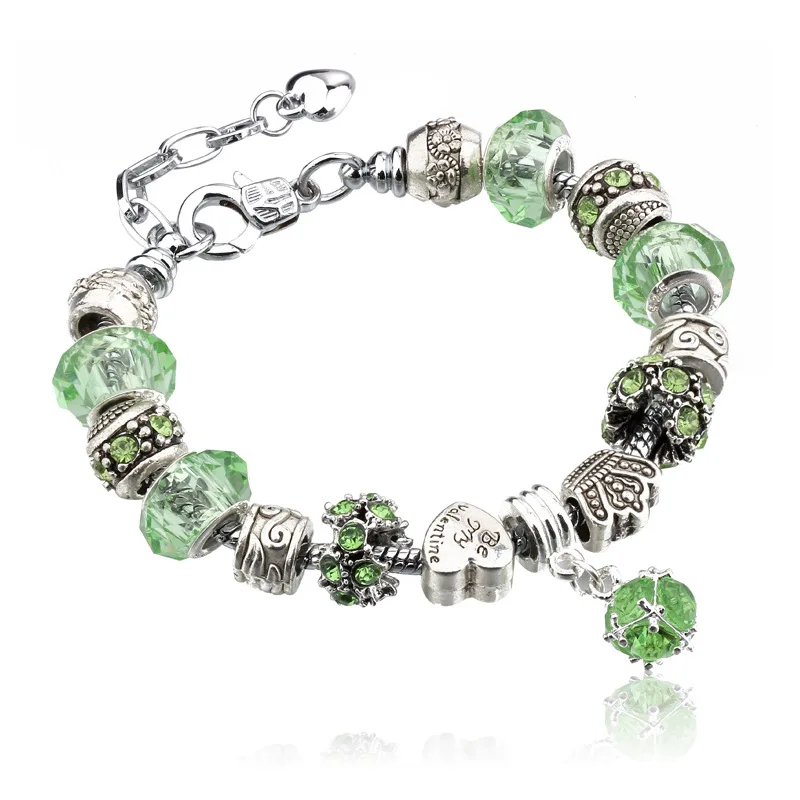

7220THX Maya Myths Fashion Silver Charms Crystal Bracelet for Women Femme Pendant Brand Bracelet & Bangles Women Jewelry