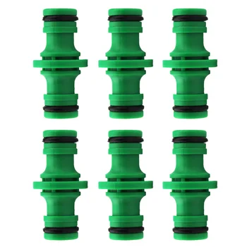 

6pcs 1/2 Inch and 3/4 Inch 2 in 1 Double Male Plastic Garden Hose Connector Extender for Join Garden Hose Pipe Tube