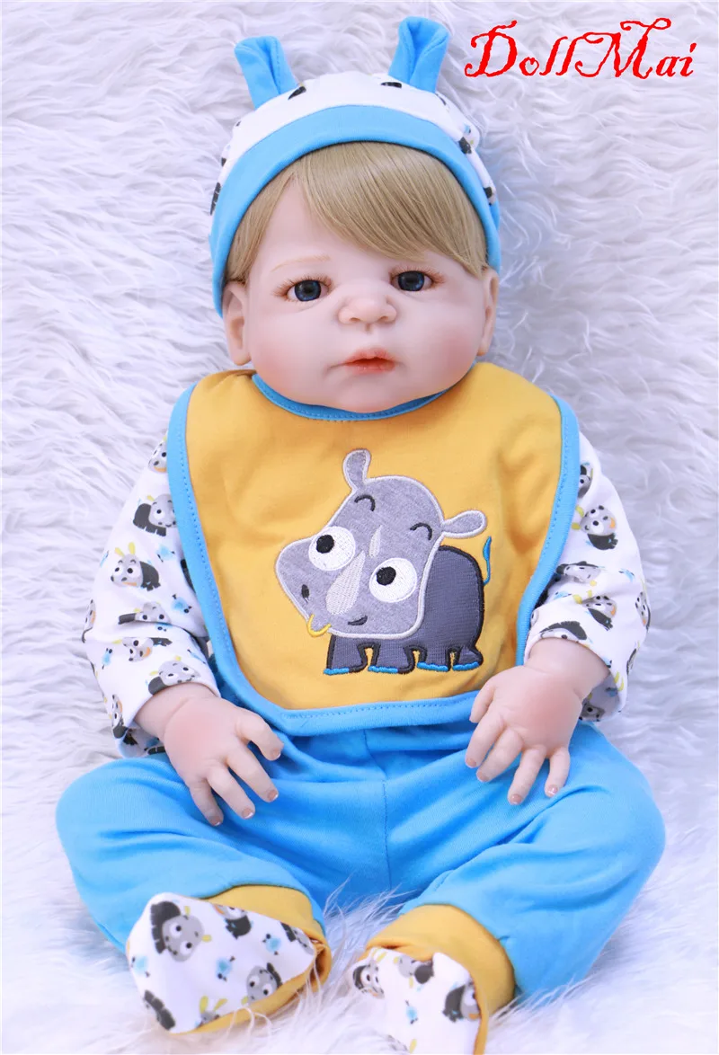 

Bebe-reborn boy doll toys 22" 55cm full silicone vinyl body newborn babies dolls high quality real alive bonecas bathe toy