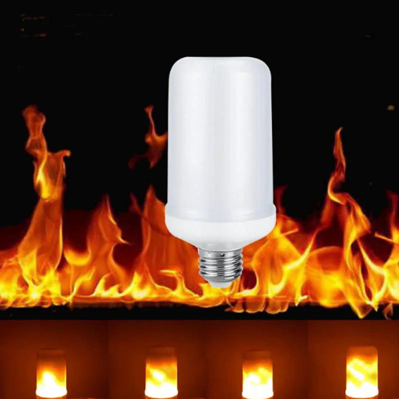 

Creative 3 Modes+Gravity Sensor Flame Lights E27 2835 LED Flame Effect Fire Light Bulb Flickering Emulation Decor Lamp AC90-265V