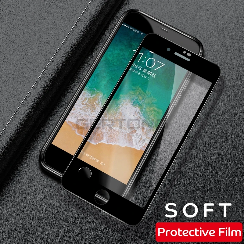 

GerTong Soft Edge Full Cover Tempered Glass For iPhone X XS MAX XR Screen Protector For iPhone 6 6s 7 8 Plus Protection Film HD