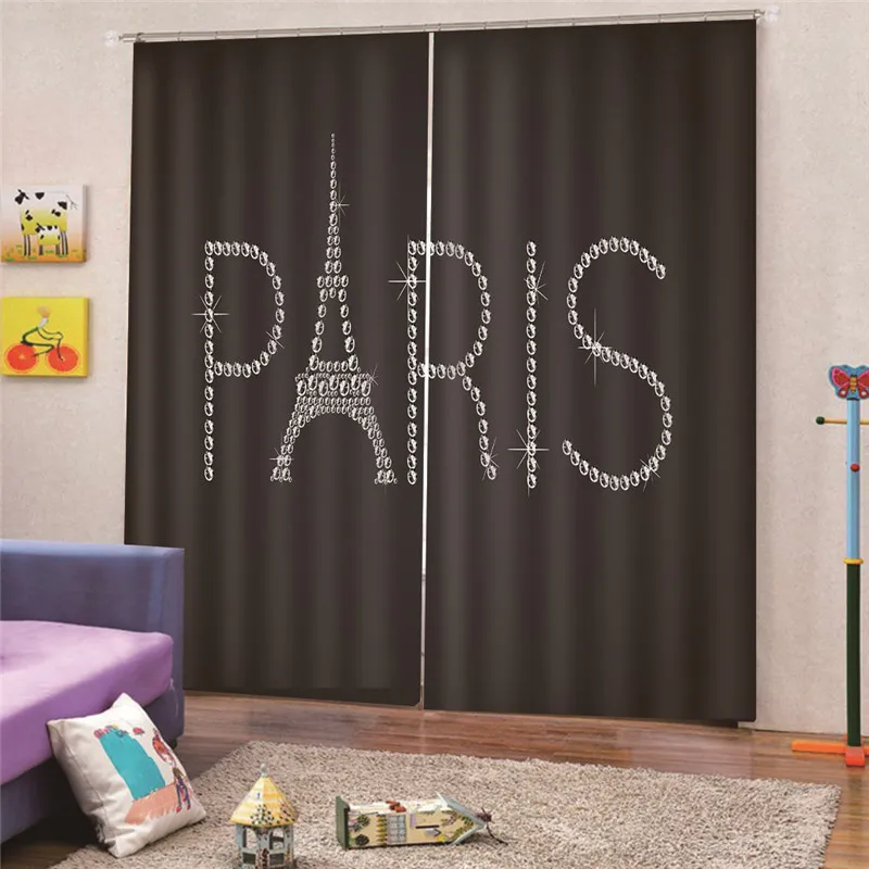 3d Digital Print Paris Modern Pattern Printed Blackout