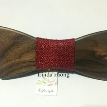 Галстук-бабочка винного цвета модные новые модные деревянный хип-хоп галстук-бабочка хорошие деревянные украшения Лидер продаж