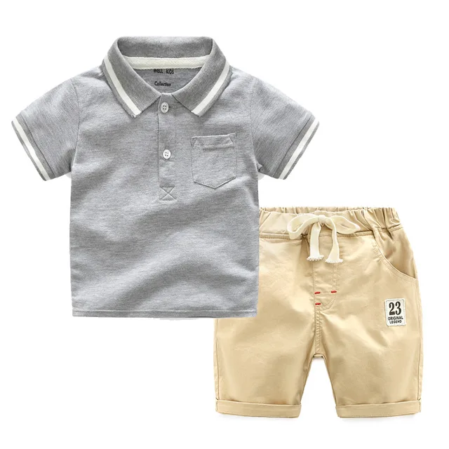 Top Quality Children Boy Clothes Boys Summer Sets 2018 Cotton Polo ...