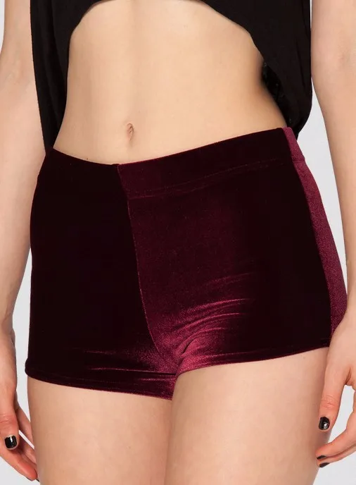 EAST-KNITTING-X-066-Velvet-Deep-Blue-Bummers-High-Waist-women-Fashion-shorts-XXS-XS-S