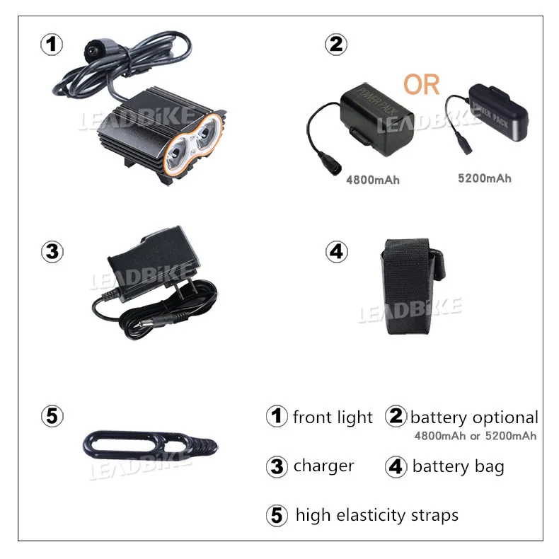 Best Leadbike Bicycle Front Light USB Rechargable Super Bright LED Bike Headlight Safety Warning Lights Night Riding Accessories 0