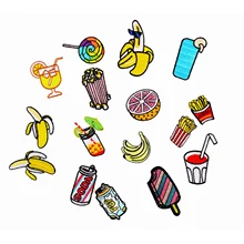

24 Pcs/lot Fruit Patches Iron On Appliques Embroidered For Clothing Sewing Accessories DIY Stickers For Jeans