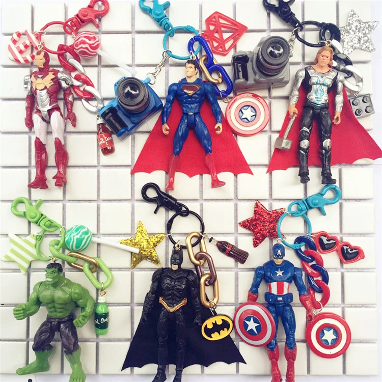 

Cute Marvel Keychain Captain America Iron Man Spider-Man Deadpool Key Ring Hulk Thor Ant-Man Groot Rocket Loki Key Chain