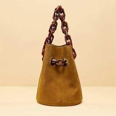 

NEW women luxury brand Bag Female New totes handbag Matte Bucket Bag Acrylic Chain Shoulder Cross Body Bag drop shipping