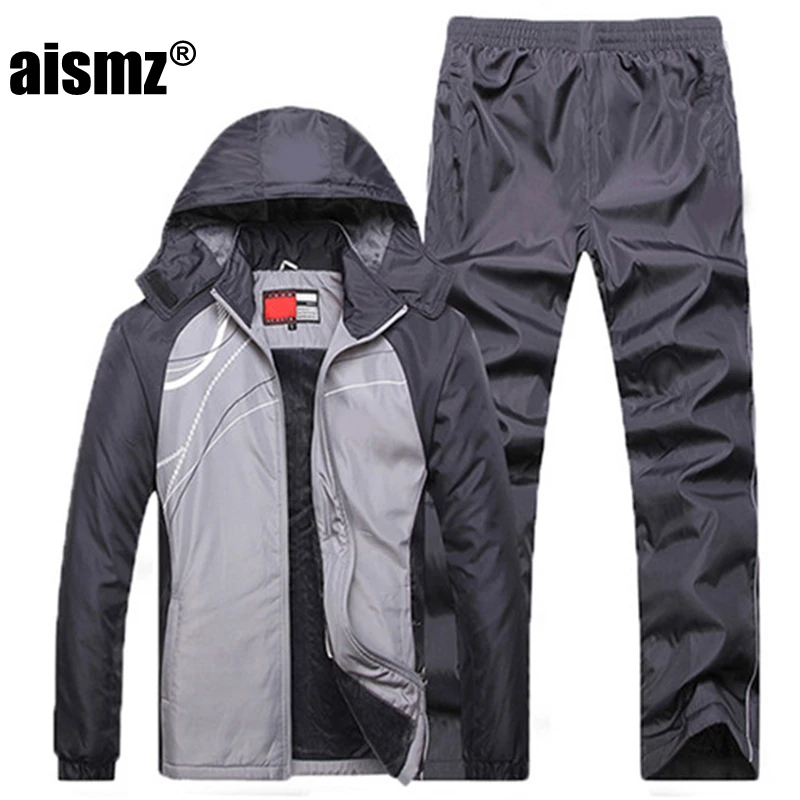 Aismz, мужские зимние спортивные костюмы, мужской комплект, утепленная флисовая куртка+ штаны, костюм, толстовка, стильная толстовка, мужские спортивные костюмы, размеры L~ 5XL