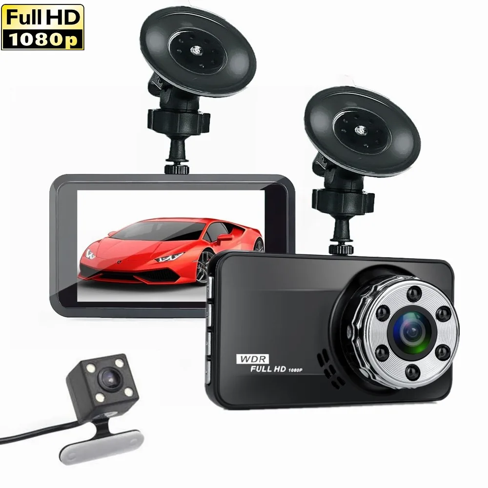 Goldfox 12MP HD 1080P Автомобильный видеорегистратор, видеокамера 170D с широким объективом ангела, экран 3,0 дюйма, ночное видение, g-сенсор, режим парковки, видеорегистратор