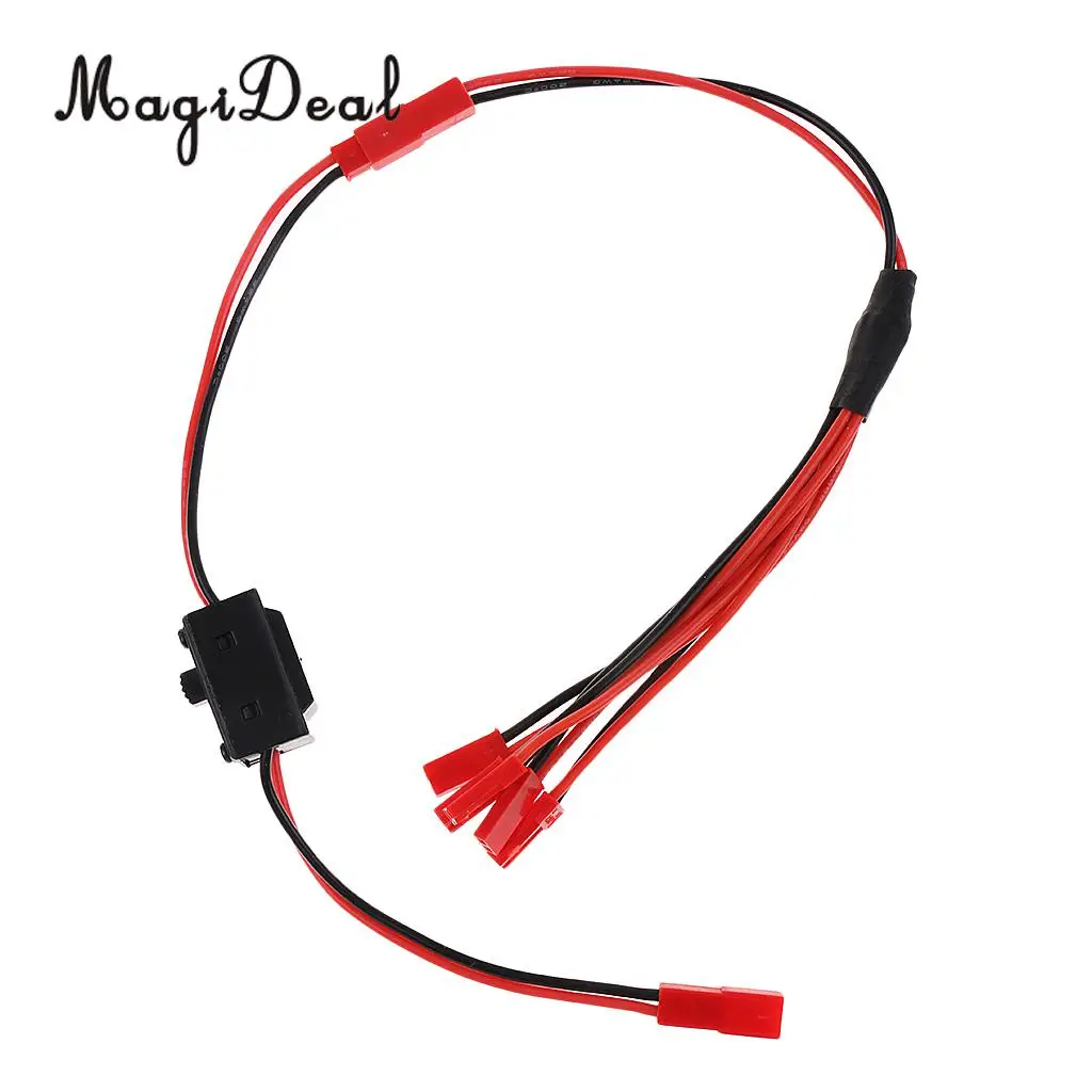 MagiDeal Metal 5 in 1 JST Splitter Wire Battery Connector 2 Pin Male Female w ON/OFF Switch for RC Li-po Battery