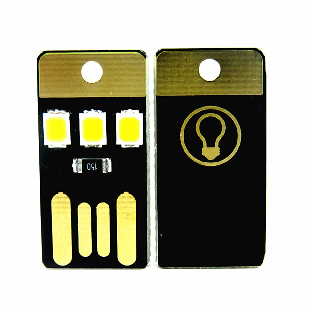 5 V светодиодный USB Мощность Light Карманный карт светодиодная лампочка брелок Портативный 1 пара