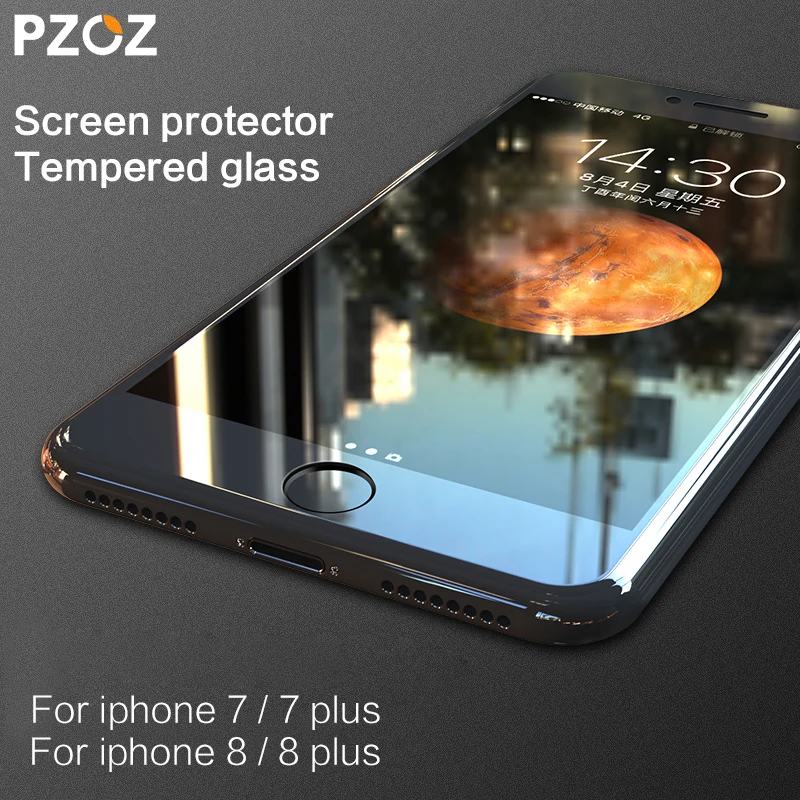 PZOZ для iphone 8 закаленное стекло экран с мягкими краями защитная пленка 3D полное покрытие анти синий светильник для iphone 7 Plus 8 4,7& 5,5