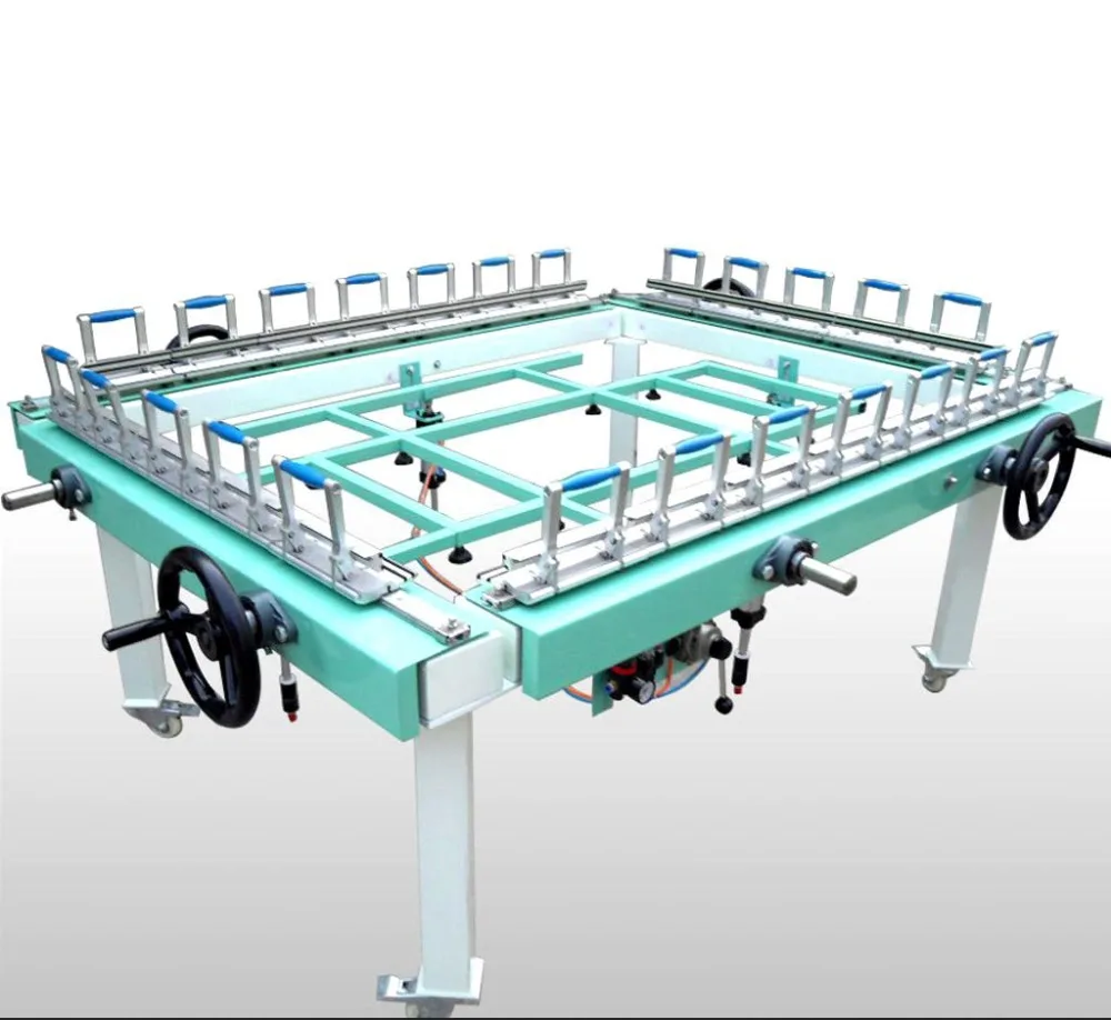 cheap cost mechanical semi automatic double clamp stretcher machine