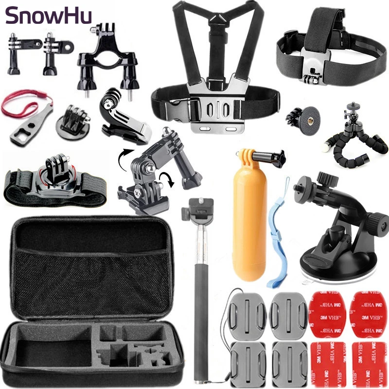 

SnowHu For Gopro Accessories 26-in-1 Set Chest Belt Head Mount Strap Suitable to Go pro Hero 7 6 5 4 3+ xiaomi yi 2 camera GS32