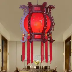 Китайская люстра из массива дерева античный дворцовый светильник Ретро шестиугольная Дворцовая лампа для ресторана отеля красный