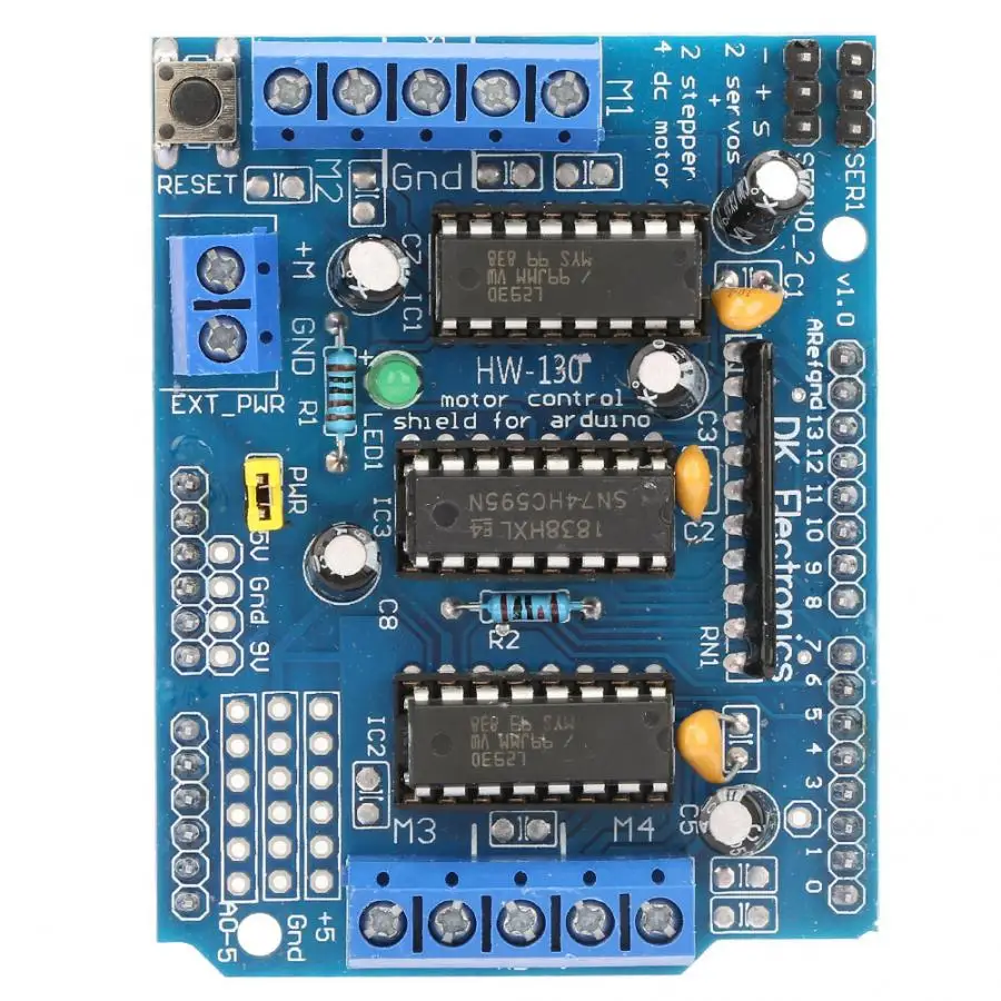 Модуль платы расширения L293D для Arduino Duemilanove Mega Motor Drive Shield Module