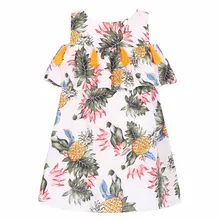 Платье для маленьких девочек с кисточкой Летние Детские платья для девочек костюмы банан ананас печати платье принцессы длинная рубашка для девочек, Enfant