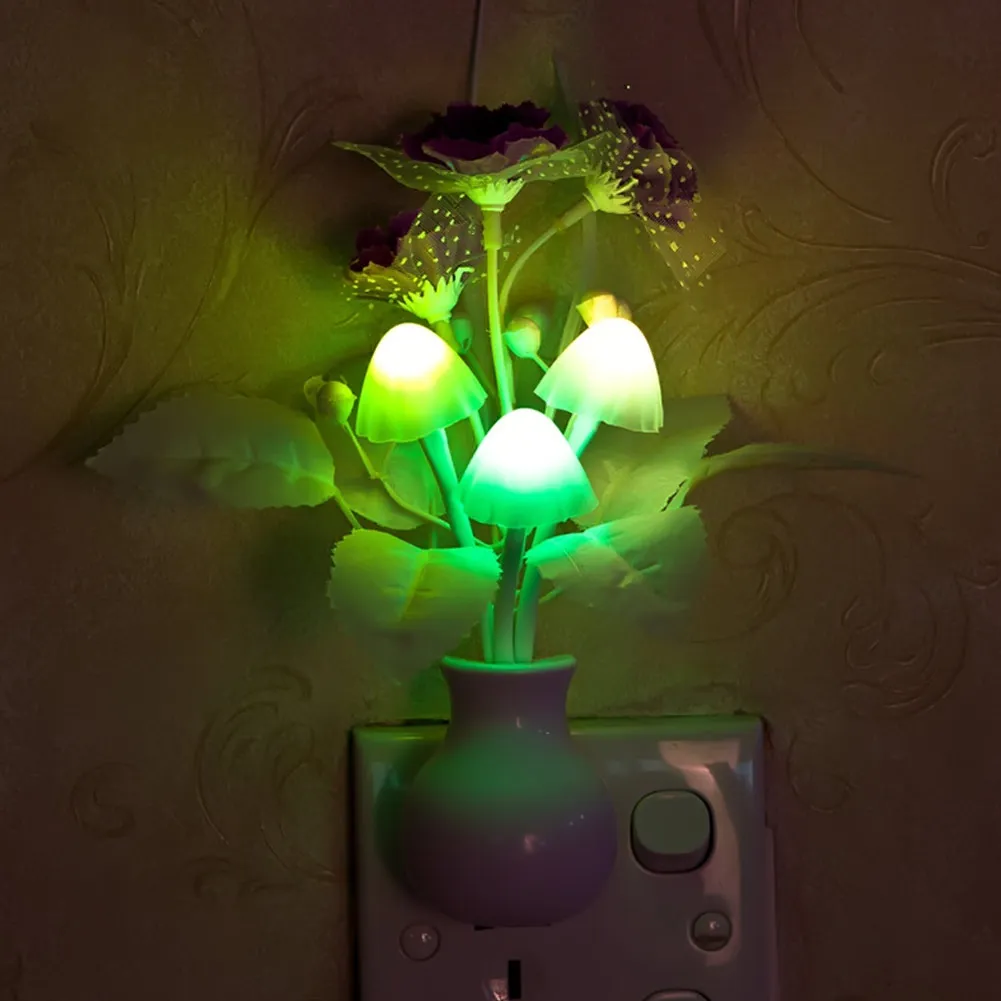 Wholesale 10 pcs Novelty US Plug Night Light Mushroom Flower LED Lamp 3