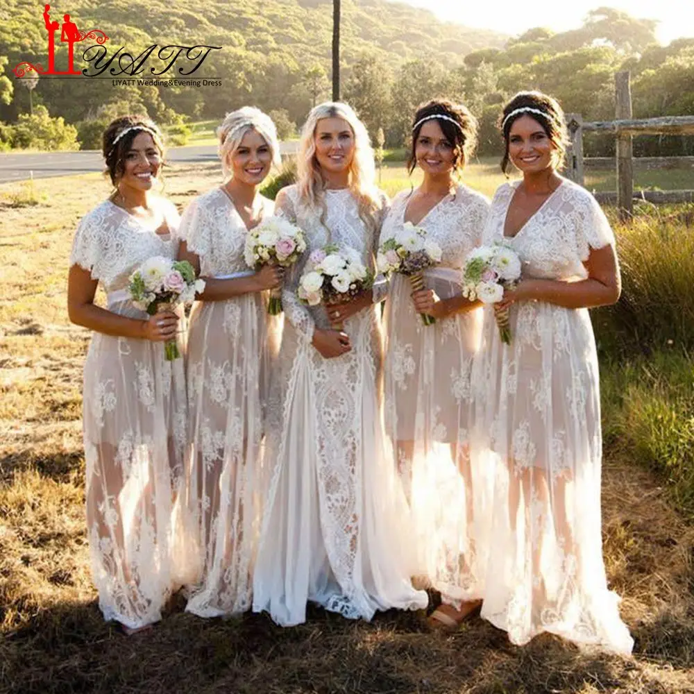 Long Burnt Orange Fall Bridesmaid Dresses