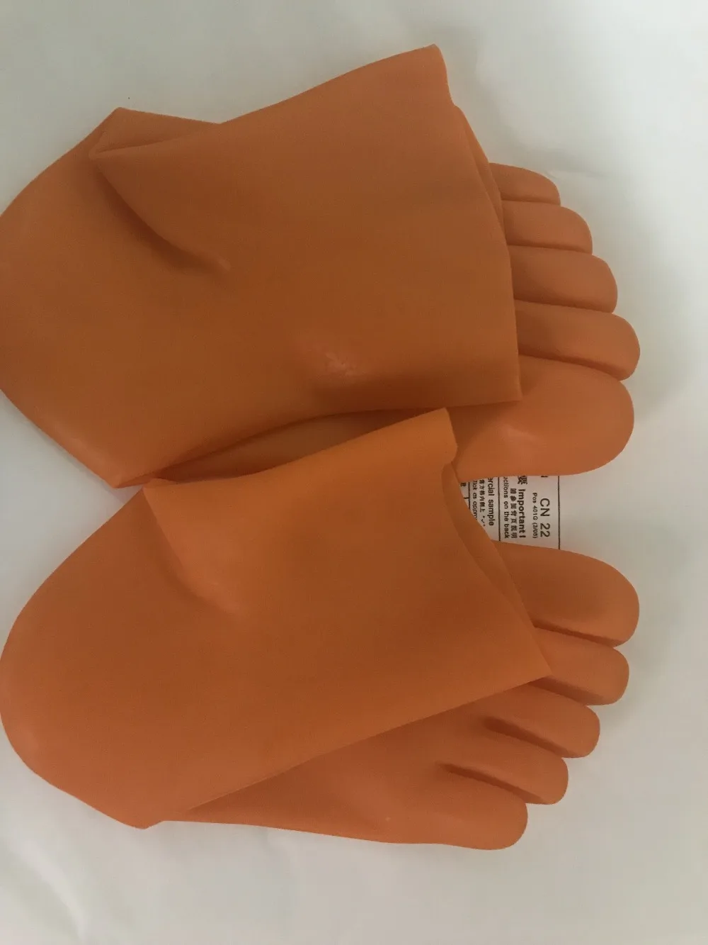 ORANGE Latex Rubber Toe Socks Gummi 0.4mm Unisex Socks in Socks
