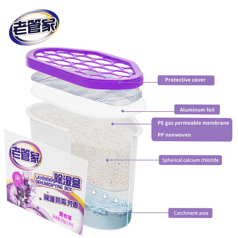 

500ML Moisture Absorbent Lavender Deshumidificador Box Moisture-proof Desiccant Deshumedecedor Fresh Air Box Wet Remover Mould