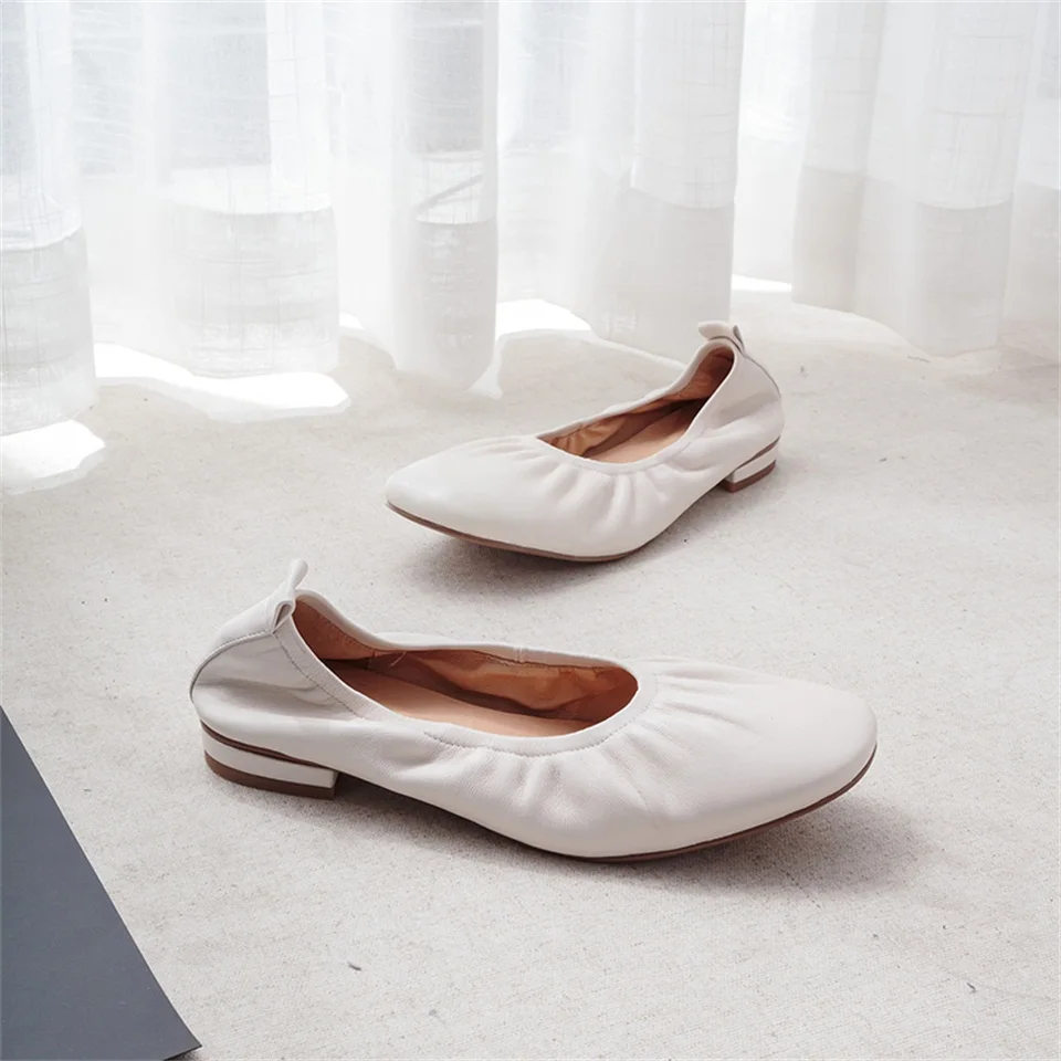 

Women's Ballet Shoes High Quality Real Leather Material Soft Inner Comfortable Spring Autumn Women's Shoes