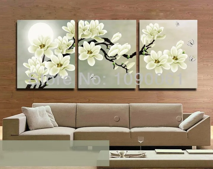 3PCS/Set Paint Flowers Canvas Painting Print Wall Art Picture Living Room Decors