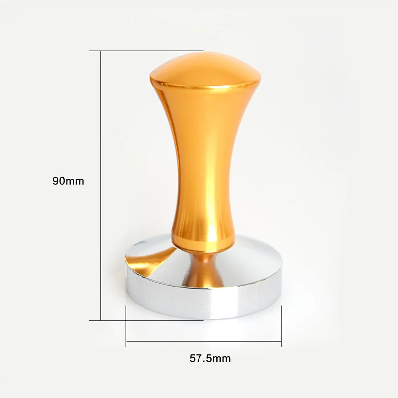 المطبخ Coffeeware عبث 57.5 مللي متر الذهبي مقبض من الفولاذ المقاوم للصدأ سدادة قهوة مسحوق مطرقة آلة مسطحة القاع
