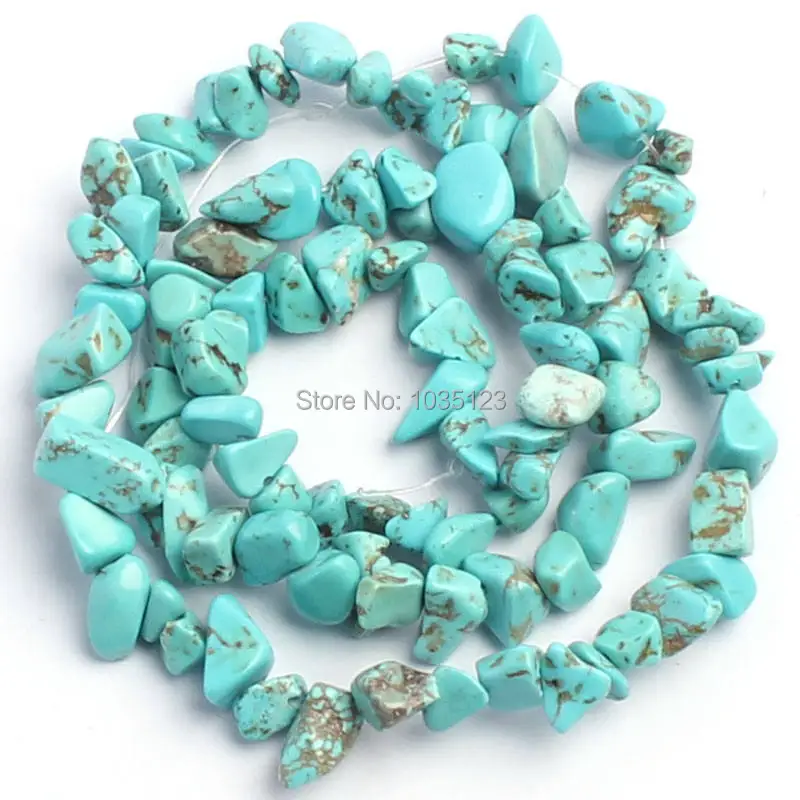 

Free Shipping 6-8mm Pretty Blue Turquoises Freeform Gravel Turquoises DIY Gems Loose Beads Strand 16" Jewelry Making w1633