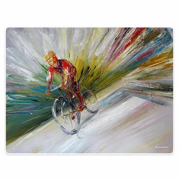 

Blanket Comfort Warmth Soft Plush Easy Care Machine Wash Abstract art riding a bicycle oil painting colorful Sofa Bed blanket