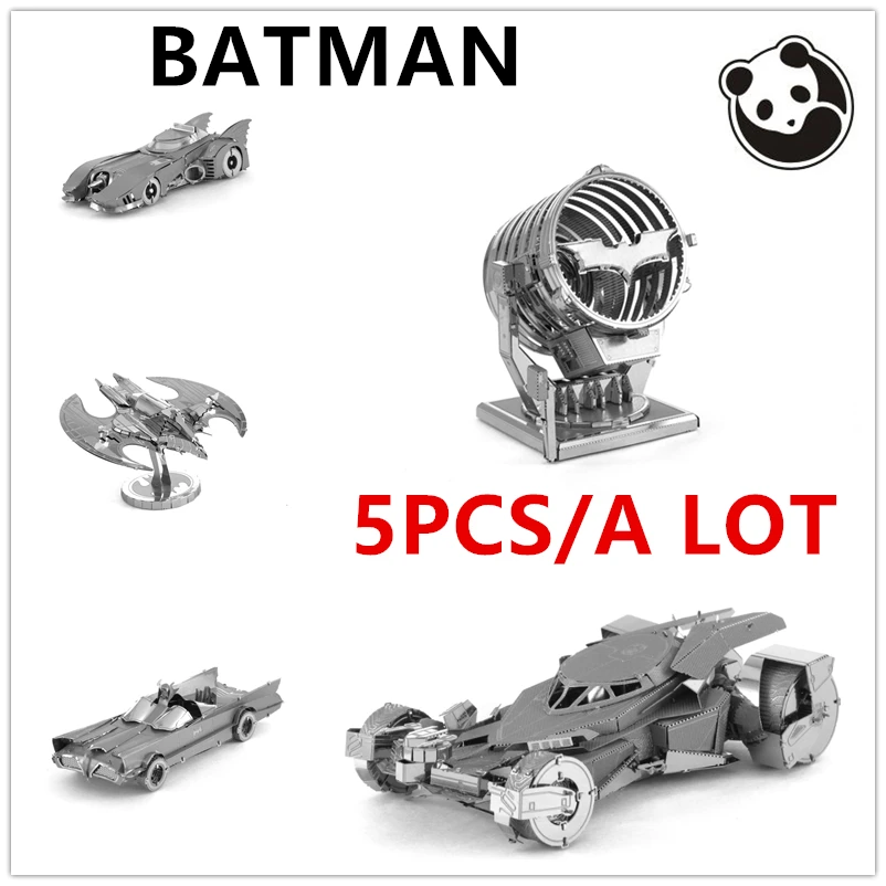 

Pandamodel@Chinese Metal Earth BATMAN All 5pcs/a lot 3D Metal model etching Puzzles DAWN OF JUSTICE BATMOBILE creative gifts