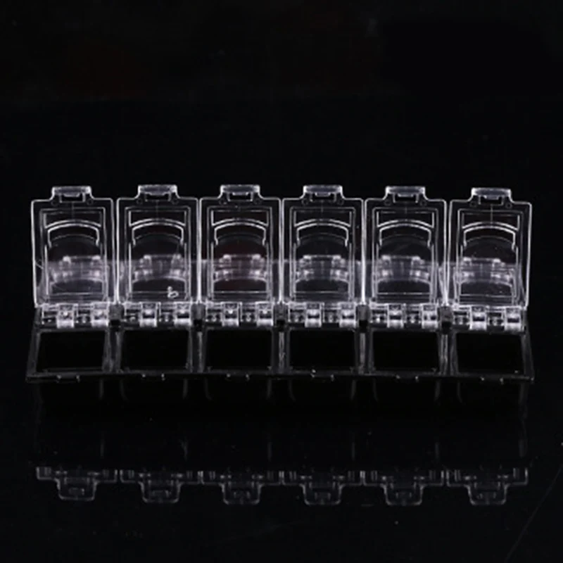12 решетчатый пластиковый ящик для хранения ювелирных украшений органайзер для сережек Чехол Контейнер инструменты для дизайна ногтей Стразы бусины коробка для хранения - Цвет: black