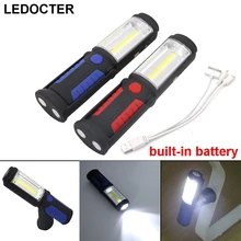 Портативный 3800 люмен перезаряжаемый COB светодио дный светодиодный фонарик Ручной фонарь Магнитный рабочий свет 360 градусов Стенд фонари лампа как power bank