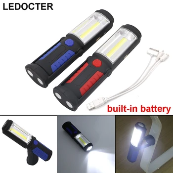 

Portable 3800 Lumens Rechargeable COB LED Flashlight Hand Torch Magnetic Work Light 360 Degree Stand Lanterns Lamp as power bank