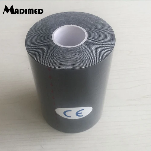 MADIMED Muscl1Rolls/лот 10 см х 5 м хлопок кинезиологическая лента эластичная клейкая мышечная терапевтическая лента Спортивная бандажная кюретка евро чашка - Цвет: black