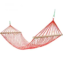 Outdoor camping portable hammock single person mesh nylon rope swing indoor children’s leisure hammock