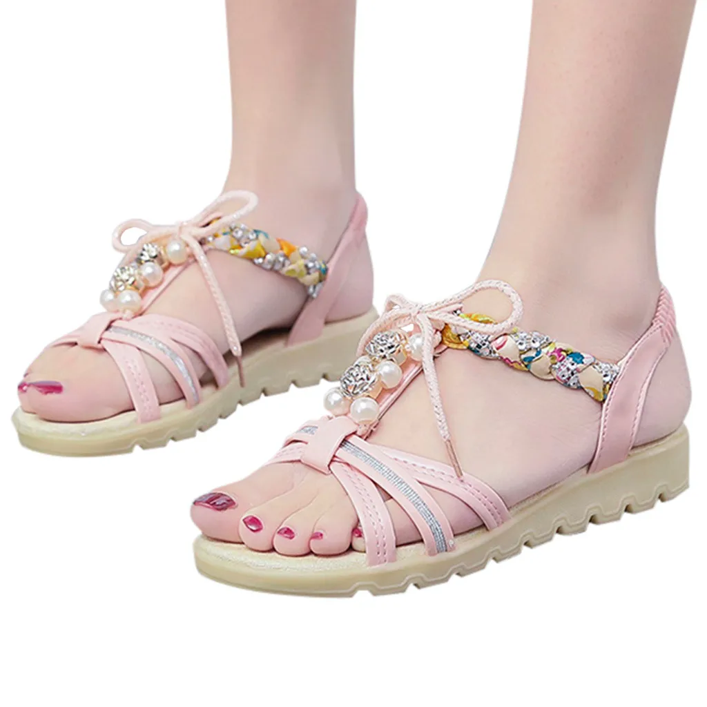 

SAGACE Sandals Female Summer Flat String Bead Breathable Non-Slip Casual Shoes Sexy High Quality Outsid Ladies Shoes 2019