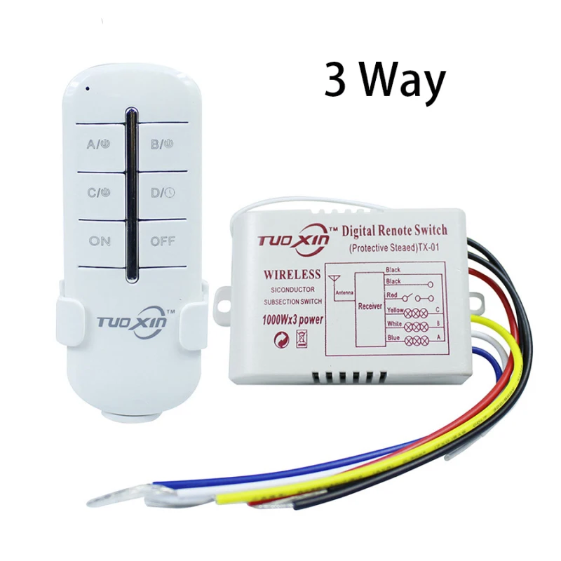  1 2 3 4 Ways LED Ceiling Panel Lamps Bulbs Digital RF Remote Controller Switch Receiver 220V Wirele - 32919461647