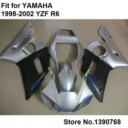 Мотоцикл неокрашенный кузов обтекателя комплект для Yamaha YZF R61998-2002 серебро черный обтекатели комплект YZF-R6 98 99 00 01 02 LV28