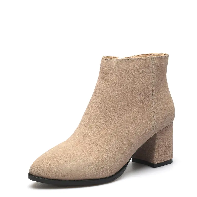 Beige Haute 3343 Grande Printemps Mode Femmes Daim noir Hauts Taille Green Cheville Smeeroon army 2018 Qualité En Automne De Cuir Talons Bottes WE9IH2YD