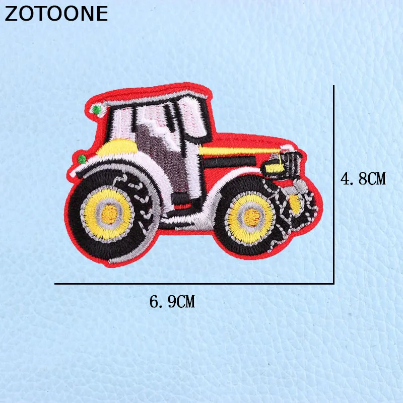 ZOTOONE/крутые нашивки с мультипликационным автомобилем для детей, железная аппликация, нашивки с вышивкой, одежда в стиле панк, значки на заказ для мальчиков E - Цвет: Шампанское